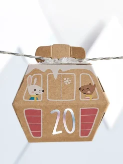 Adventskalender-knutselset "Village in the snow" lichtbruin
