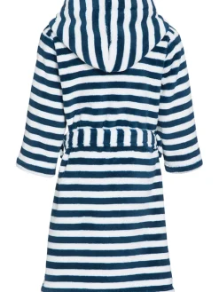 Badjas donkerblauw/wit