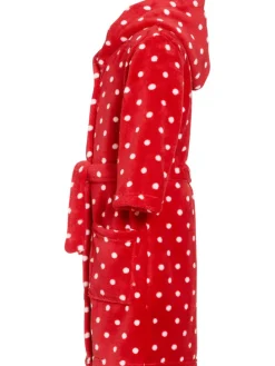 Badjas "Stippen" rood/wit