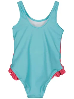 Badpak lichtblauw/roze