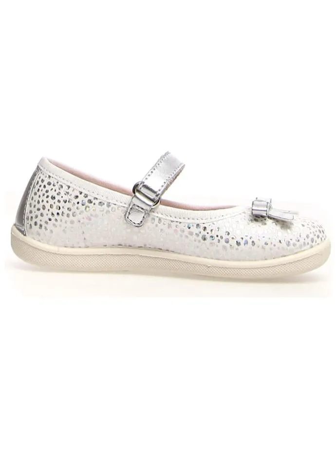 Ballerina's "Claries" wit/zilverkleurig