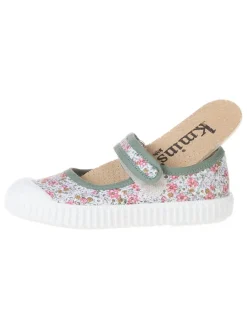 Ballerina's met bandje groen/wit/roze