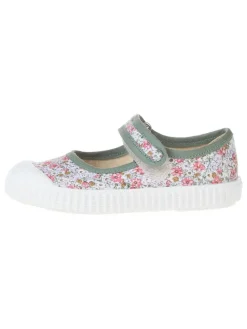 Ballerina's met bandje groen/wit/roze
