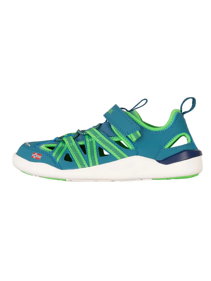 Barefootenkelsandalen "Saltfjord" blauw/groen