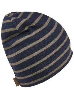Beanie donkerblauw/lichtbruin