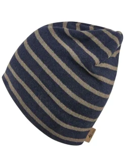 Beanie donkerblauw/lichtbruin