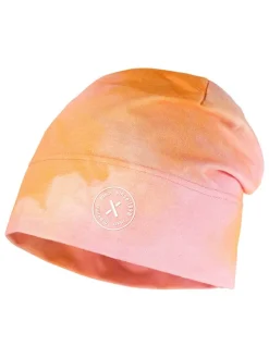 Beanie oranje/lichtroze