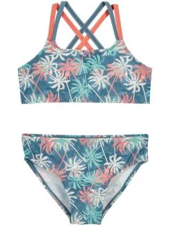 Bikini "Palmen" blauw/wit/oranje
