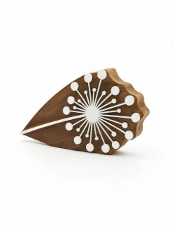 Blokstempel "Dandelion" naturel/wit - (L)18 x (B)10 cm