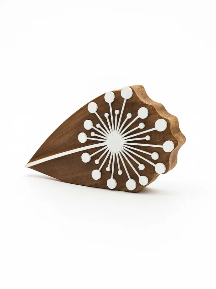 Blokstempel "Dandelion" naturel/wit - (L)18 x (B)10 cm