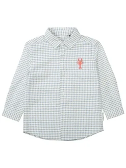 Blouse crème/lichtblauw