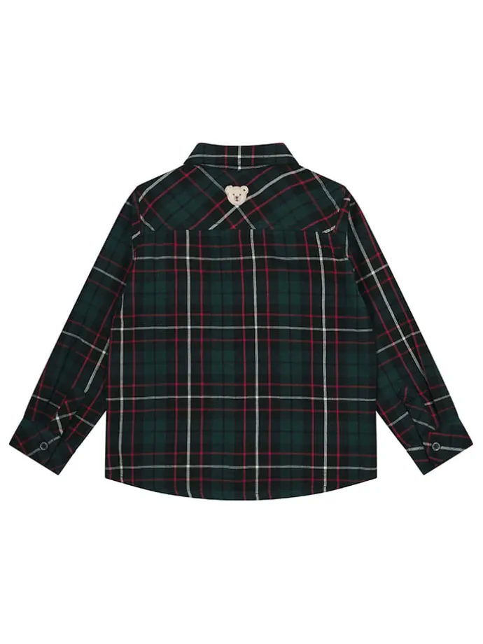 Blouse donkerblauw/groen