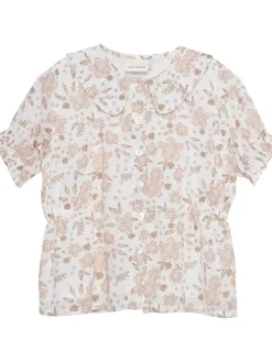 Blouse "Flower Woven" wit/beige