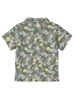 Blouse kaki/blauw/geel