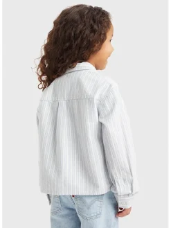 Blouse lichtblauw/wit