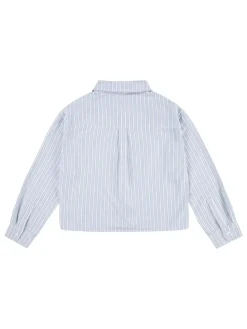 Blouse lichtblauw/wit