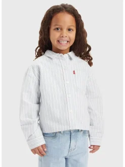 Blouse lichtblauw/wit