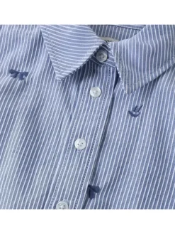 Blouse lichtblauw/wit