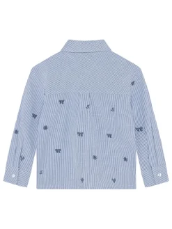 Blouse lichtblauw/wit