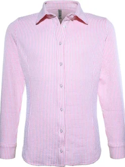 Blouse lichtroze/wit