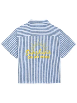 Blouse "Noa" blauw/wit