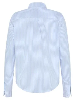 Blouse - regular fit - lichtblauw/wit