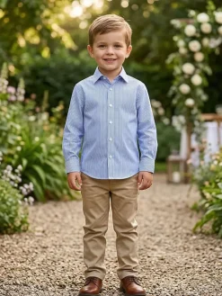 Blouse - slim fit - lichtblauw
