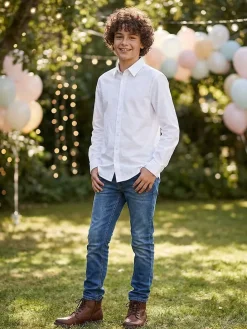 Blouse - slim fit - wit