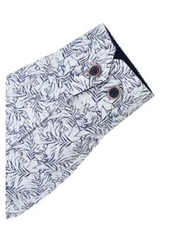 Blouse - slim fit - wit/blauw
