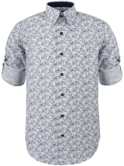 Blouse - slim fit - wit/blauw