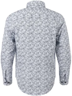 Blouse - slim fit - wit/blauw