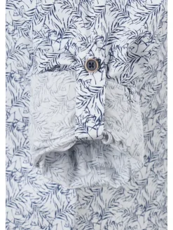 Blouse - slim fit - wit/blauw