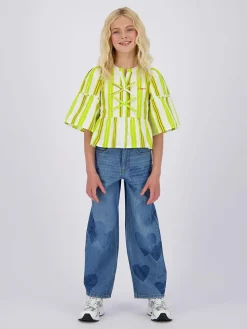 Blouse wit/geel