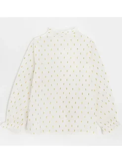 Blouse wit/goudkleurig