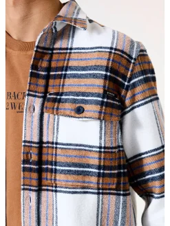 Blouse wit/lichtbruin