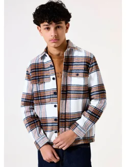 Blouse wit/lichtbruin