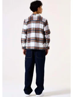 Blouse wit/lichtbruin
