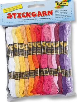 Borduurgaren meerkleurig - 52 stuks, elk 8 m