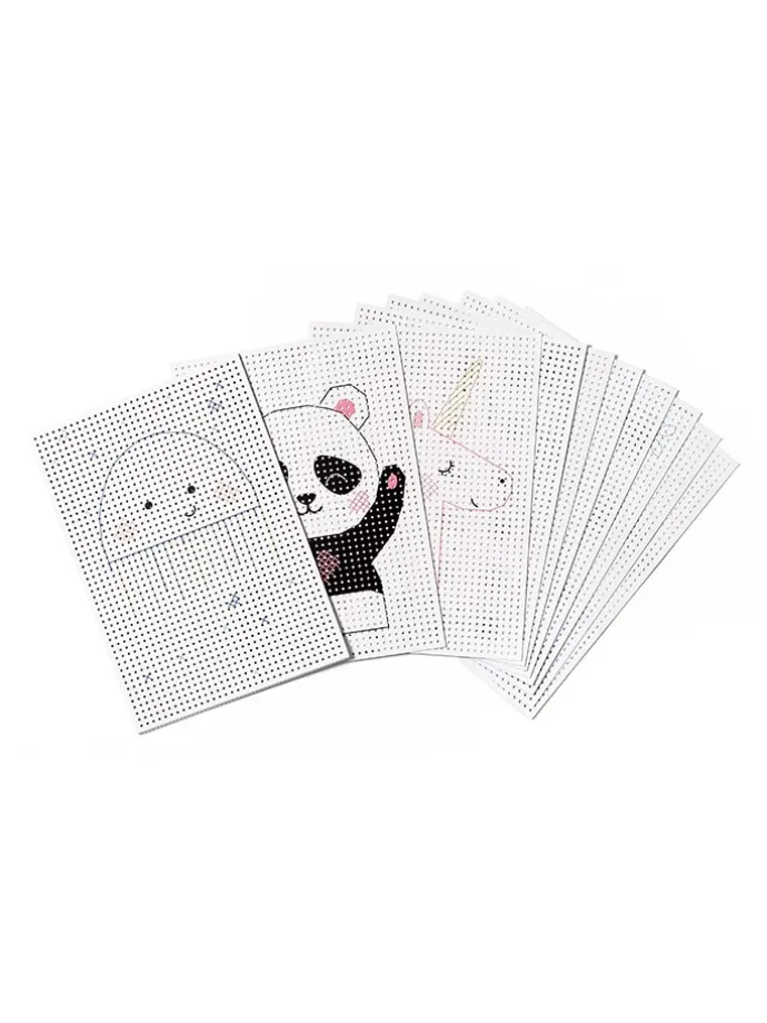 Borduurkaart "Animals" wit - 40 vellen