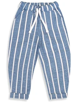 Broek blauw/wit