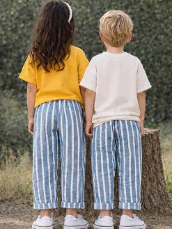 Broek blauw/wit