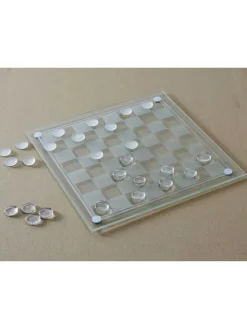 Damspel transparant - (L)25 x (B)25 cm