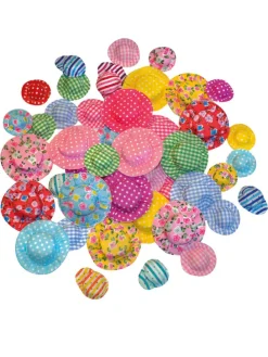 Decoratieve stoffen hoeden meerkleurig - 50 stuks