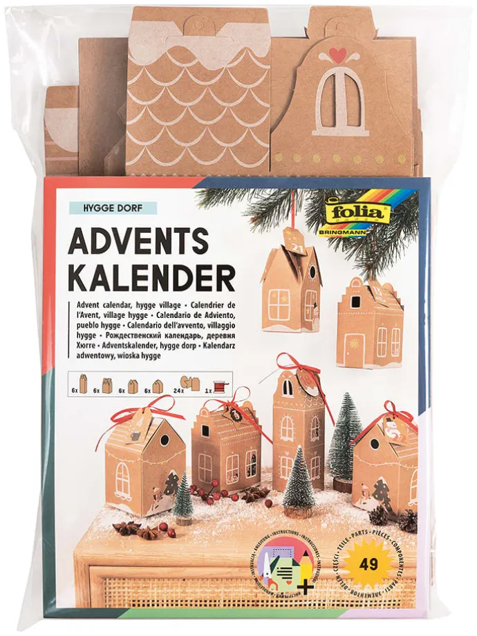 49-delige adventskalenderknutselset lichtbruin