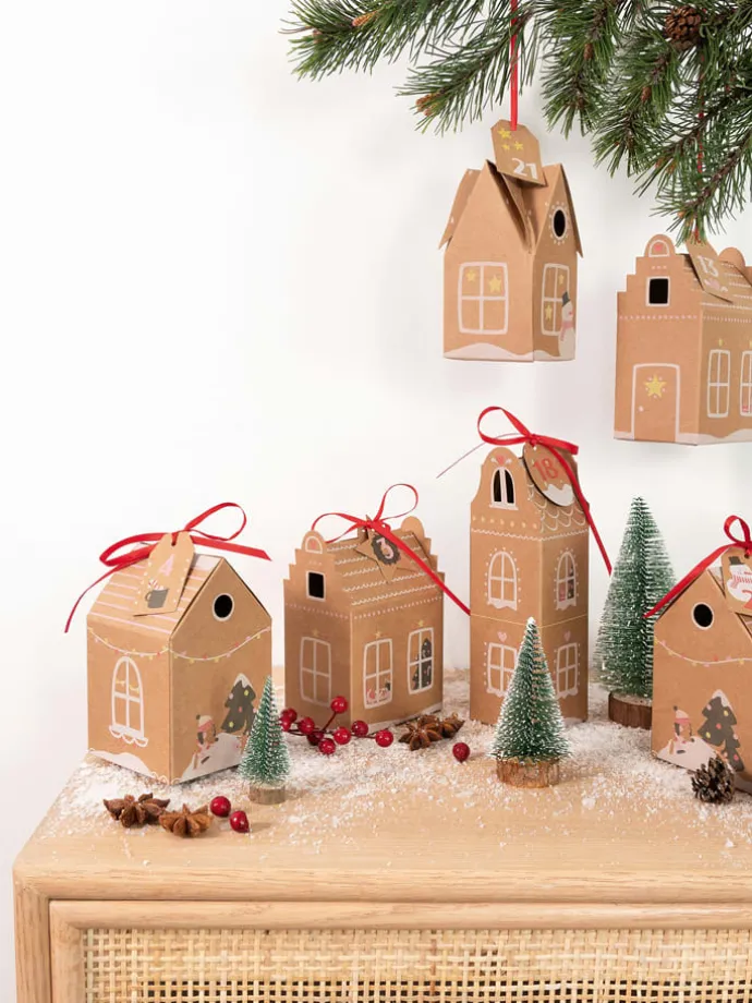 49-delige adventskalenderknutselset lichtbruin