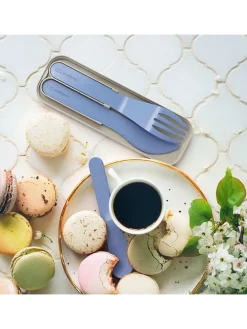 4-delige bestekset blauw/lichtgrijs