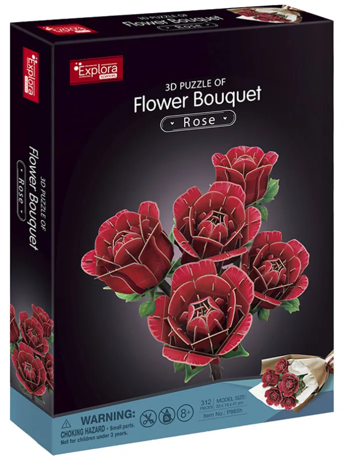 312-delige 3D-puzzel "Bloemen-Boeket - Rozen" - vanaf 8 jaar