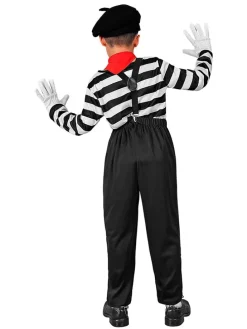6-delige kostuum "Pantomime" zwart/wit/rood