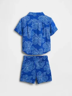 2-delige outfit blauw