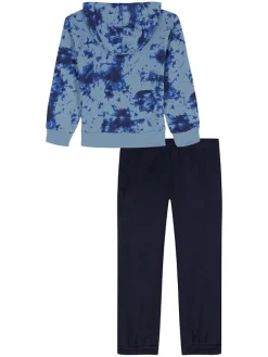 2-delige outfit blauwgrijs/donkerblauw